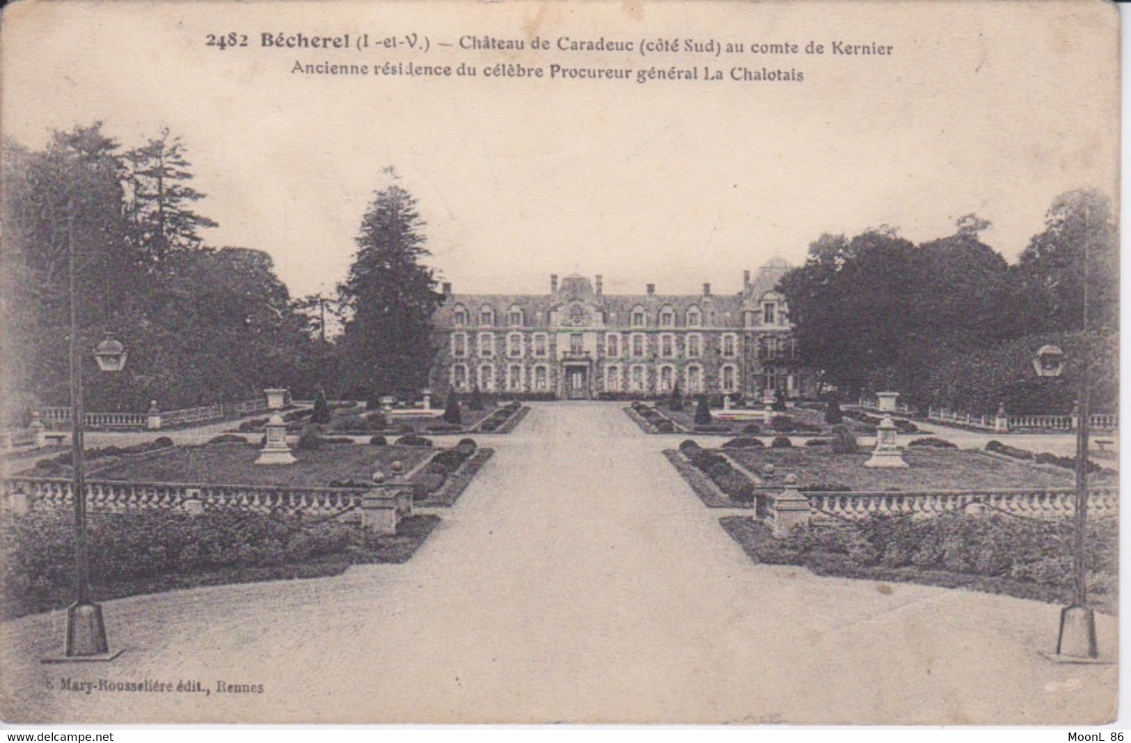 35 - ILLE ET VILAINE - BECHEREL - CHATEAU DE CARADENC - FACADE SUD - ANCIENNE RESIDENCE  PROCUREUR GENERAL LA CHALOTAIS - Bécherel