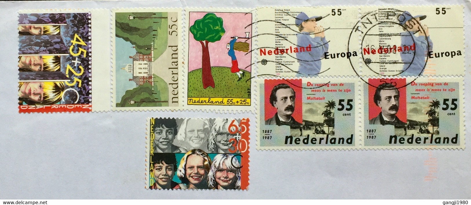 NEDERLAND 2008, AIRMAIL USED COVER TNT POST TO ENGLAND 8 STAMPS USED!!! ARCHITECTURE ,SAVE TREE ,EUROPA,CHILDREN BOYS , - Lettres & Documents