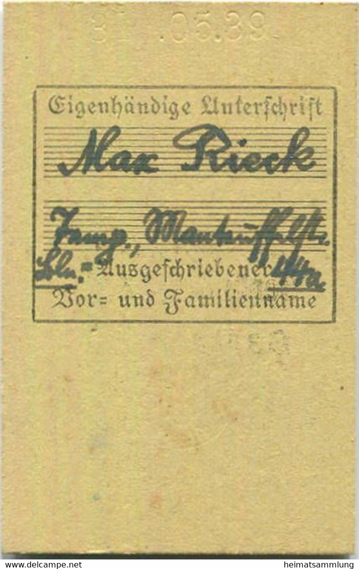 Deutschland - Arbeiterwochenkarte Zur Fahrt Zwischen Nordring Und Gartenfeld - Fahrkarte Berlin S-Bahn 3. Klasse 1939 - Europa