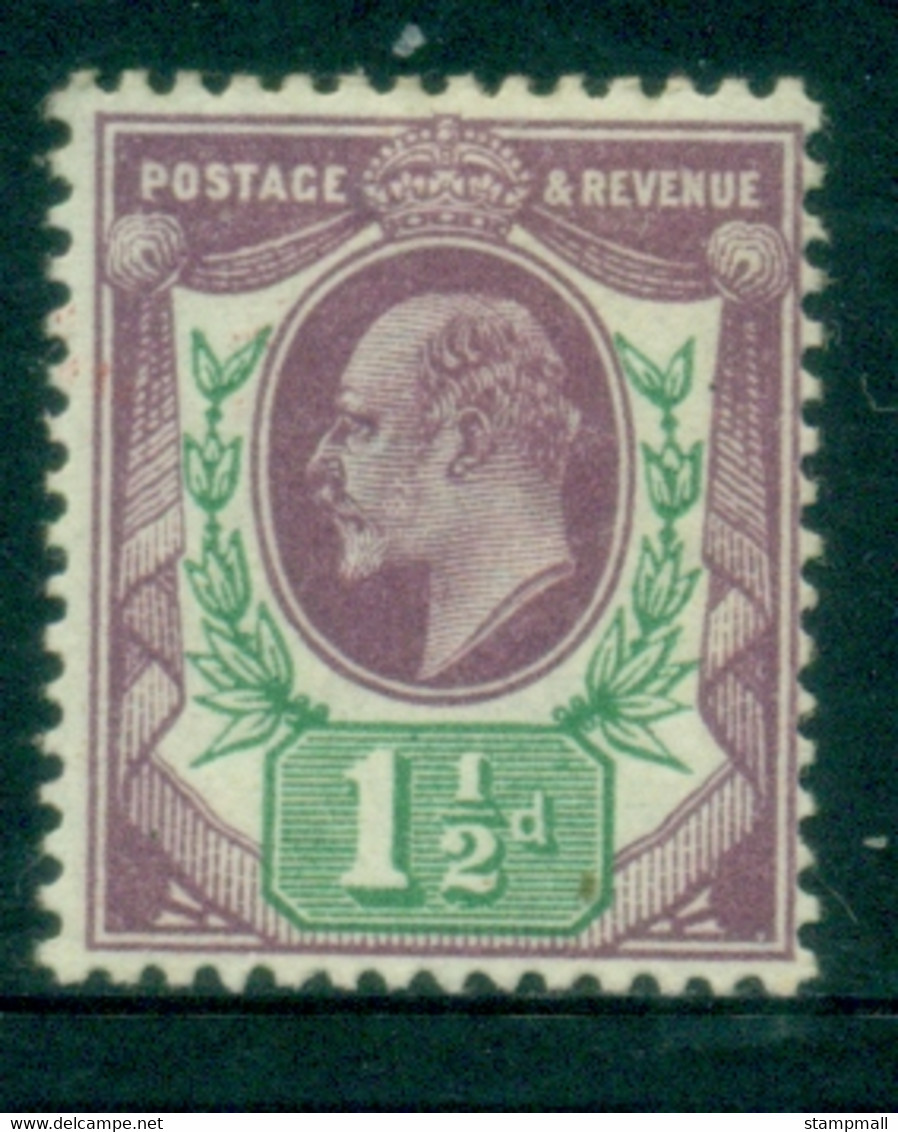 GB 1902-11 KEVII Portrait 1.5d Violet & Green MLH - Ongebruikt