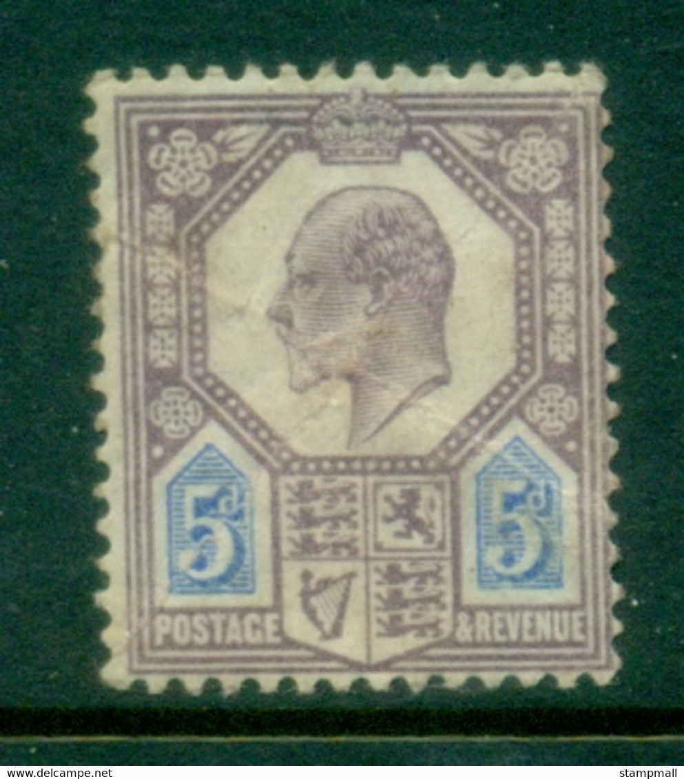 GB 1902-11 KEVII Portrait 5d Dull Purple & Ultra (crease) MLH - Unused Stamps