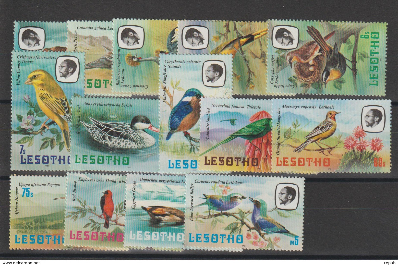 Lesotho 1981 Oiseaux Série 442-55 14 Val ** MNH - Lesotho (1966-...)