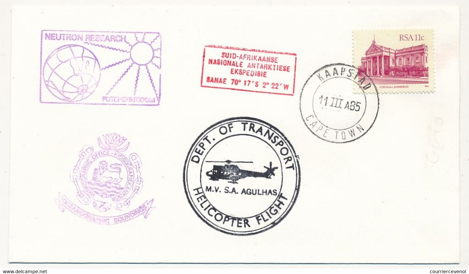 RSA - Env De Kaapstad (Capetown) - 11/3/1985 - Dept Of Transport HELICOPTER FLIGHT M.V. S.A. AGULHAS - Expéditions Sud A - Other & Unclassified