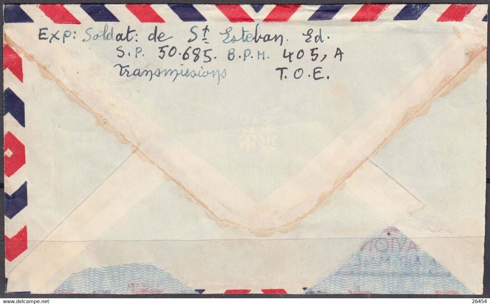 Enveloppe Avec Cachet   POSTE AUX ARMEES  T.O.E. Le 16 4 1949 Pour La MARINE NATIONALE à PARIS  En F.M. - Guerre D'Indochine / Viêt-Nam