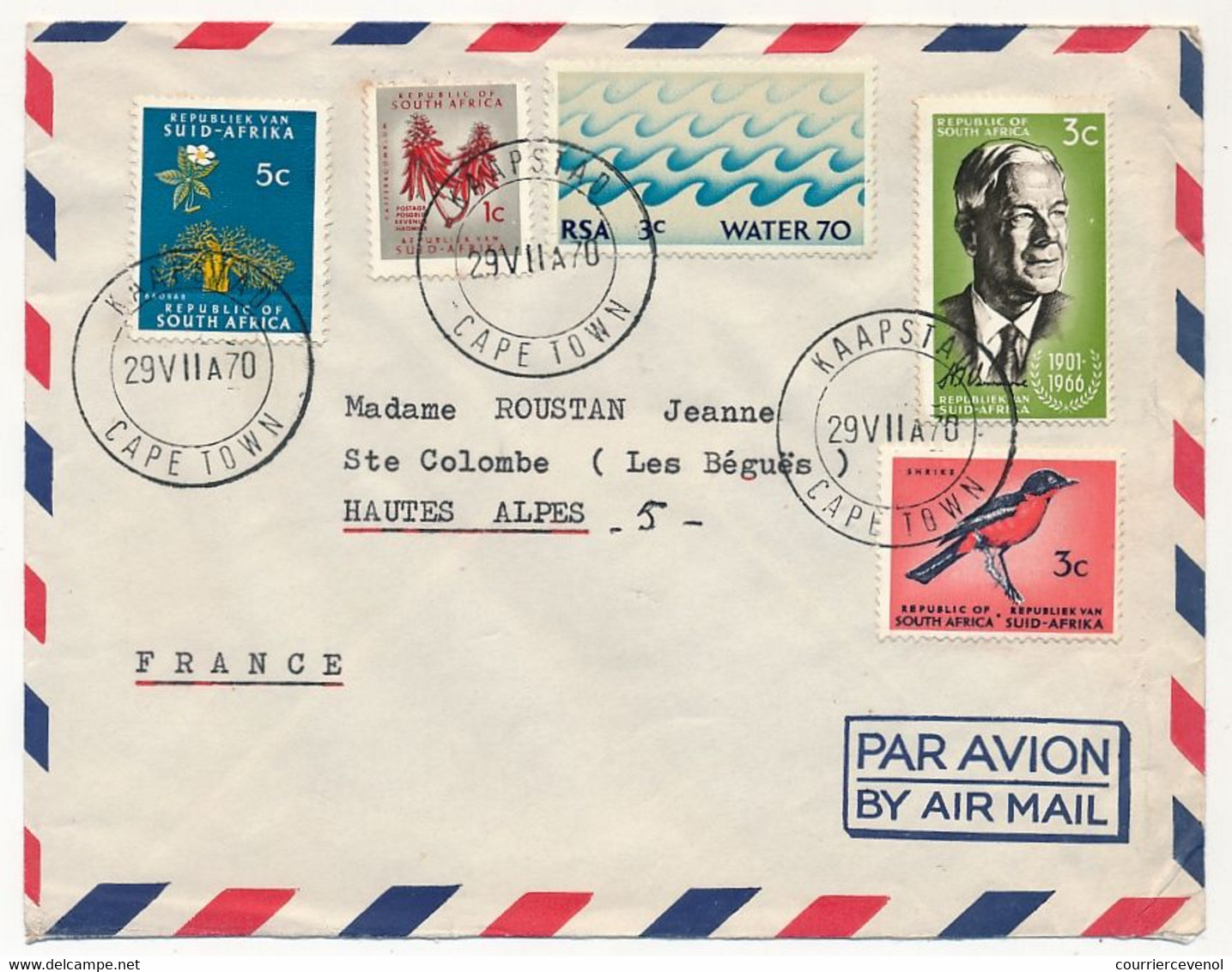 RSA - 2 Env De Kaapstad (Capetown) - Affranchissements Composés 29/7/1970 - Storia Postale