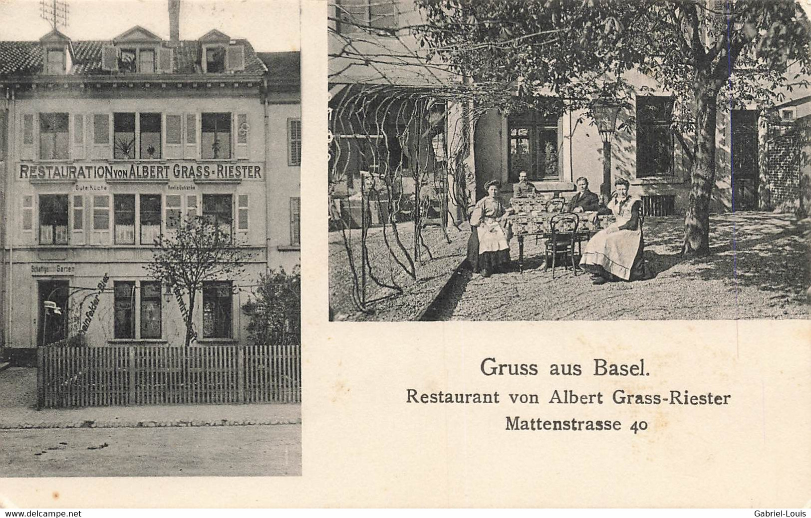 Gruss Aus Basel Restaurant Von Albert Gass-Riester Mattenstrasse 40 - Animée - Bâle