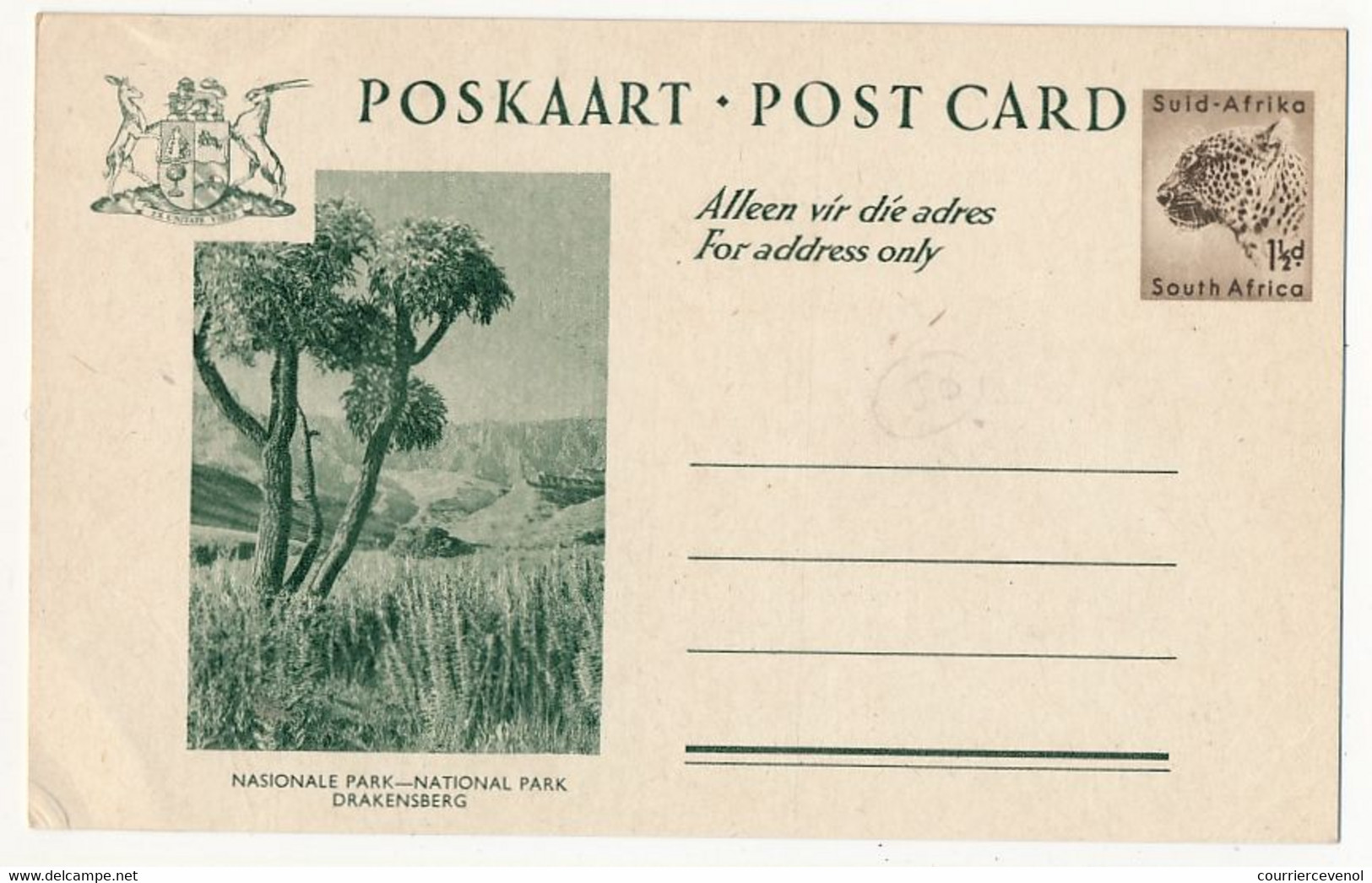 RSA - Carte Postale (entier) 1 1/2d National Park - Andere & Zonder Classificatie