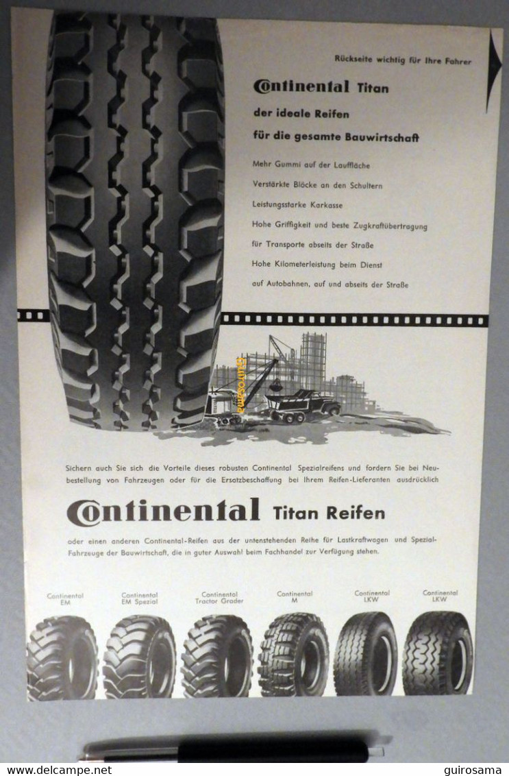 Continental Titan Reifen - 1959 - Pneu - Automobil