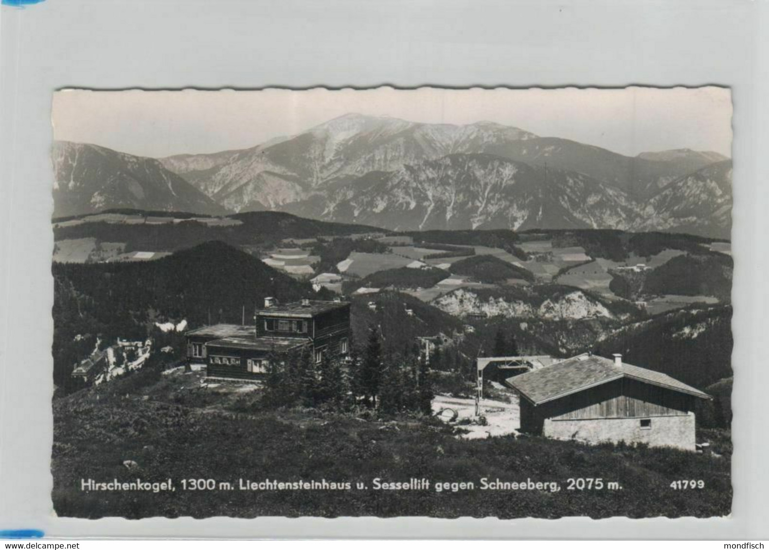 Hirschenkogel - Liechtensteinhaus Und Sessellift Gegen Schneeberg 1957 - Schneeberggebiet