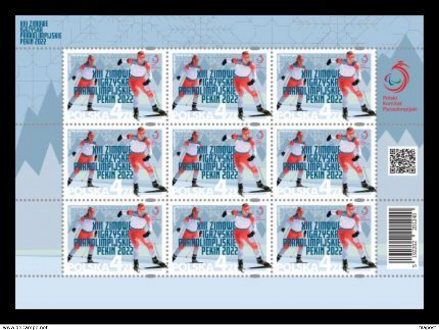 Poland 2022 / XIII Paralympic Winter Games Beijing 2022, Ice Skiing, Sport, Athletes, Full Sheet MNH** New!!! - Handisport
