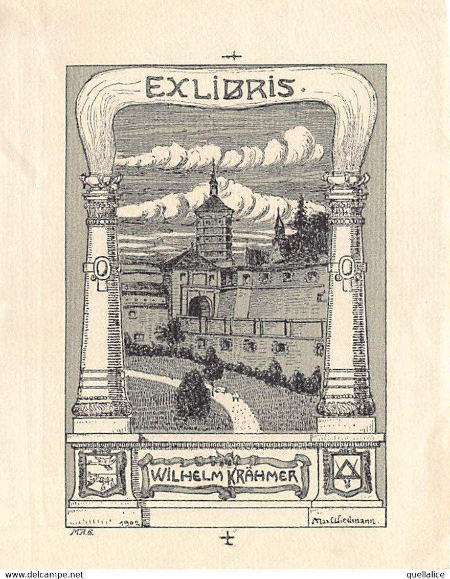 03632  "WILHELM KRAHMER - MAX WIEDMANN 1902 - EX LIBRIS - Exlibris