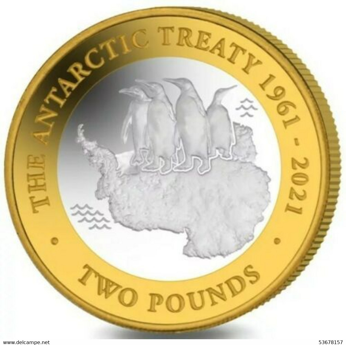 British Antarctic Territory - 2 Pounds, 2021 60th Anniversary - Antarctic Treaty, Proof-like, Card - Otros – América