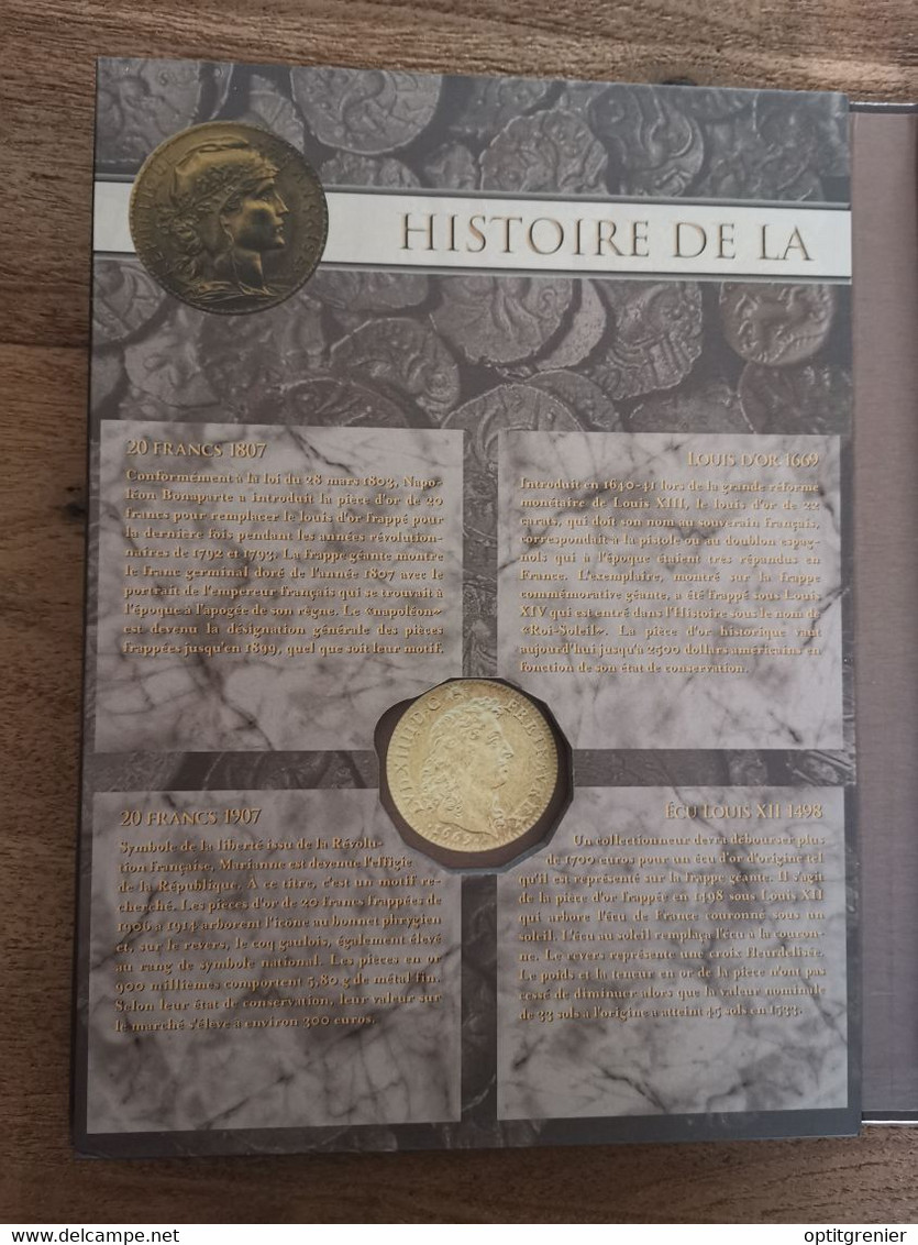 VIDE EMPTY / COFFRET VIDE POUR 5 MEDAILLES / HISTOIRE DE LA MONNAIE FRANCAISE - Monétaires / De Nécessité