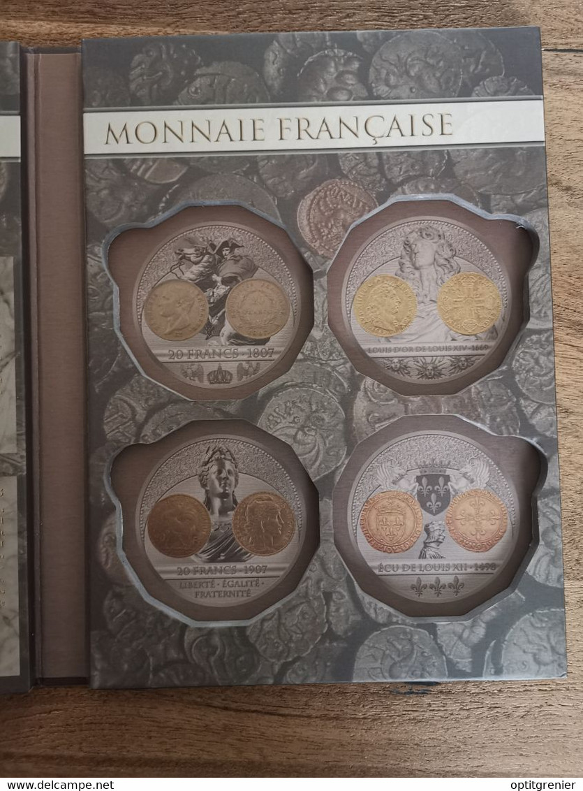 VIDE EMPTY / COFFRET VIDE POUR 5 MEDAILLES / HISTOIRE DE LA MONNAIE FRANCAISE - Monétaires / De Nécessité