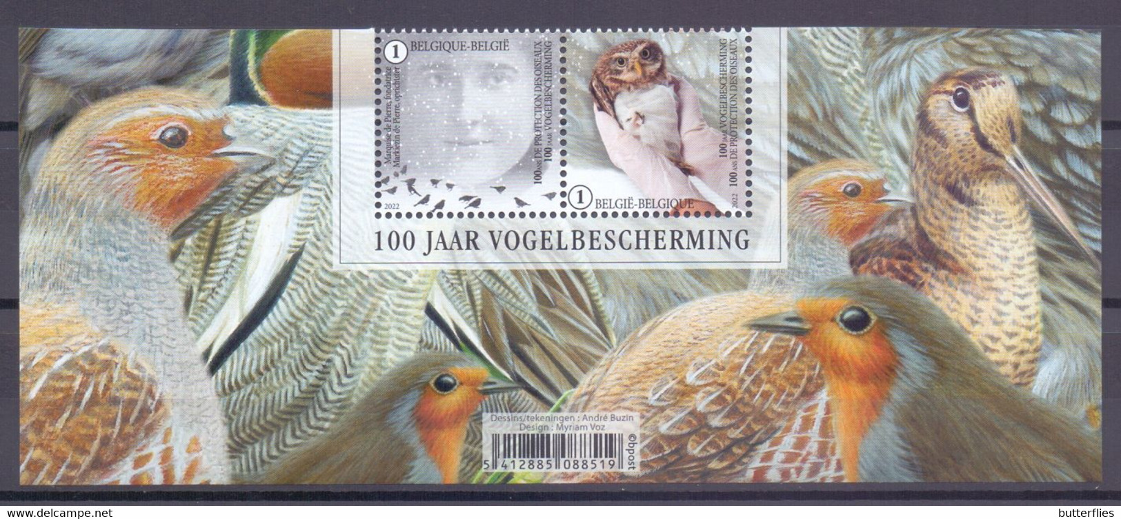 Belgie - 2022 ** 100 Jaar Vogelbescherming -  Randtekening - A.Buzin  ** - Ungebraucht