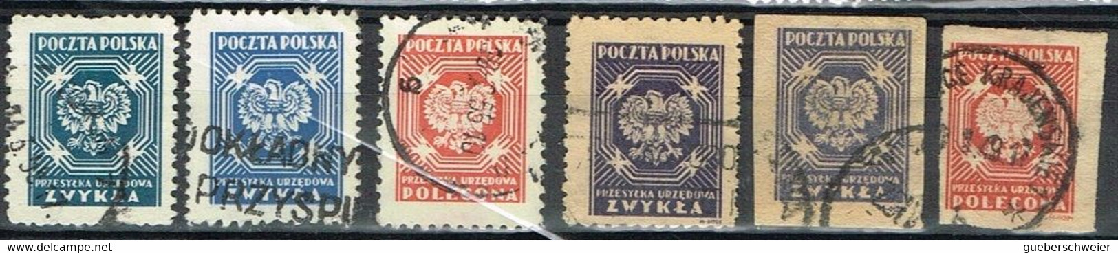 POL 155 - POLOGNE Service 6 Val. Obl. Dont Non-dentelés - Dienstzegels