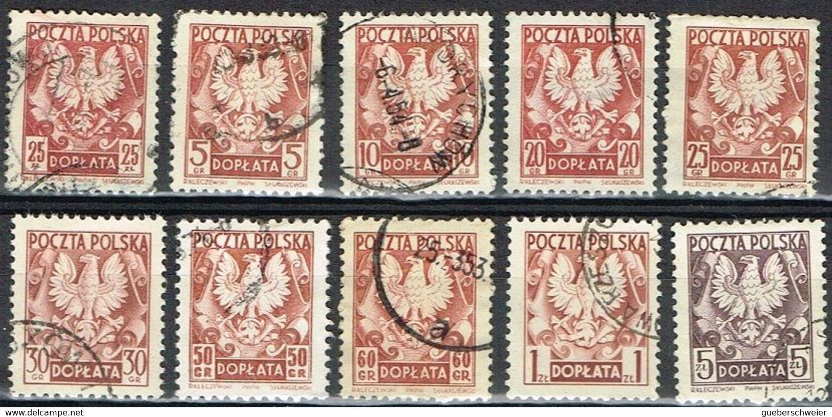 POL 155 - POLOGNE Taxe 10 Val. Obl. - Postage Due