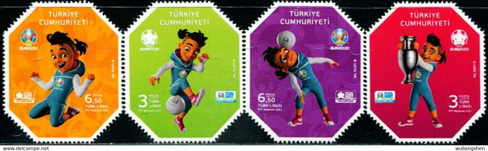 XH0192 Turkey's 2021 European Cup Postponed Due To The New Crown Epidemic 4V MNH - Nuevos