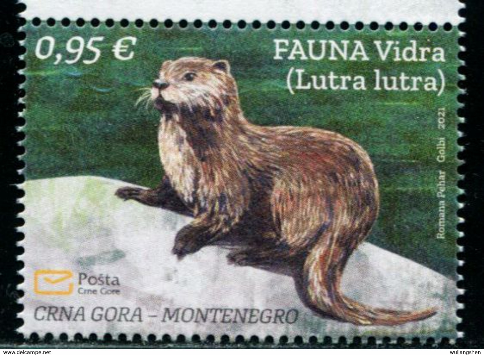 XH0210 Montenegro 2021 Protected Animal Otter 1V MNH - Montenegro