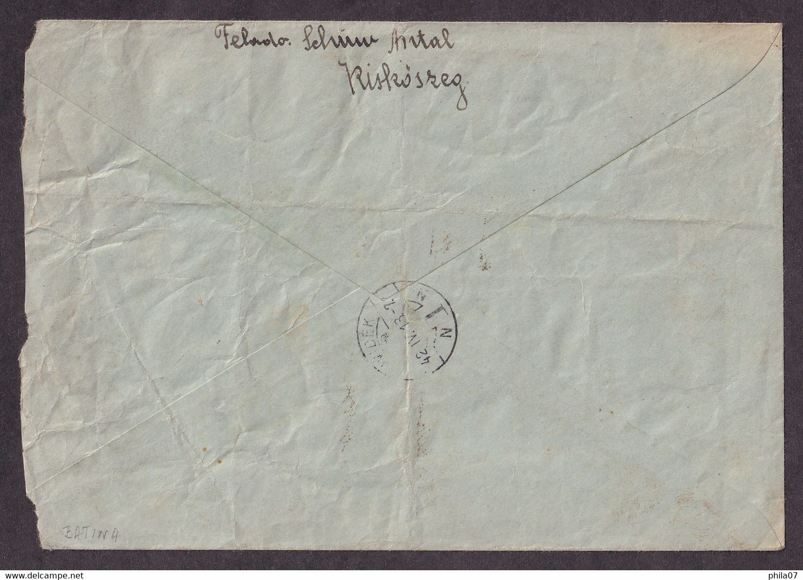 Hungary Occupation Of Croatia - Letter Sent By Registered Mail From Batina On Dunav (Kiskoszeg) To Novi Sad 16.04.1942. - Autres & Non Classés