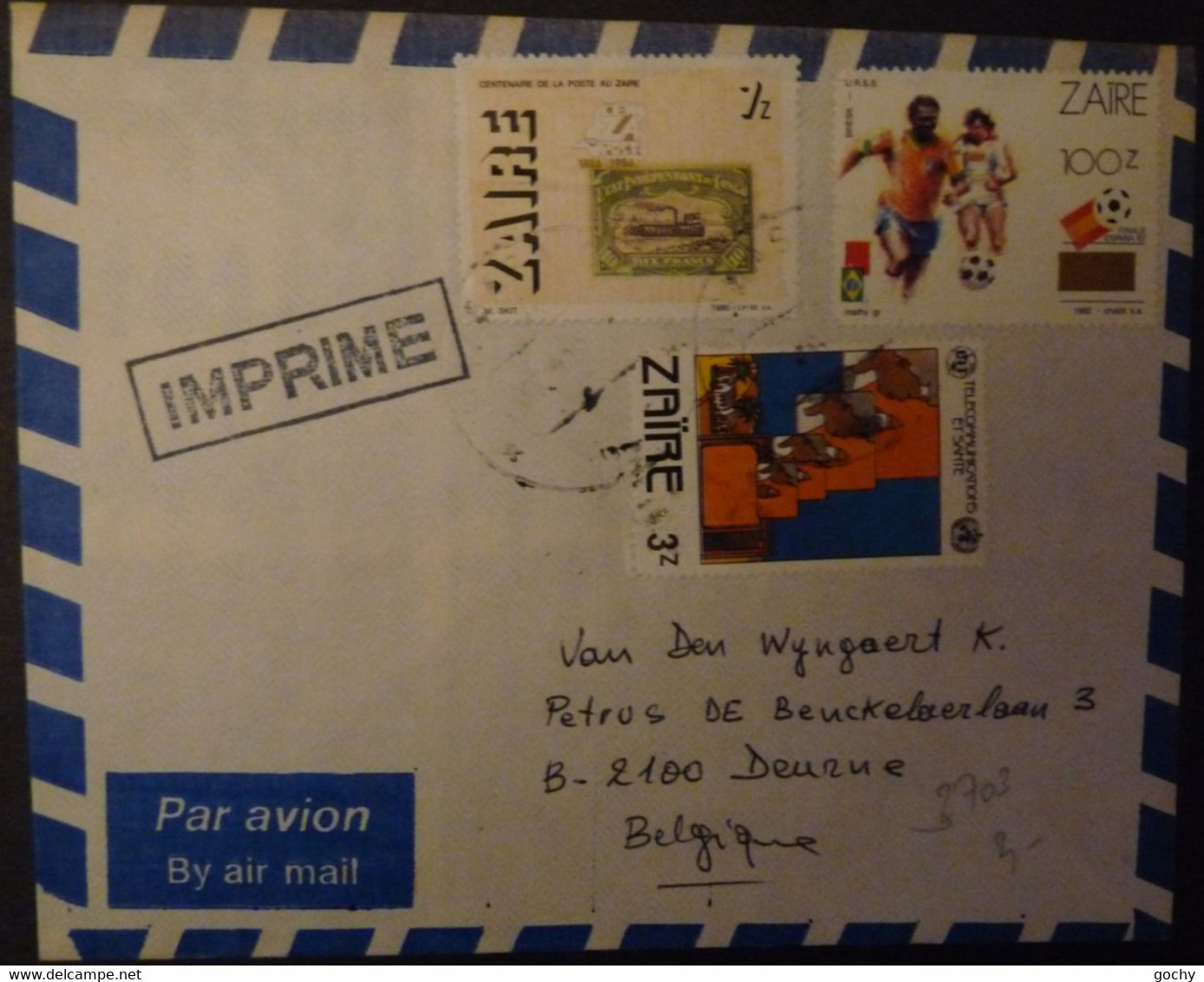 ZAÏRE : 1990 : N° 1413A Imprimé Par Erreur Sur Lettre Avec 1307 Et 1130   --CAT.:??€ Rareté - Gebraucht