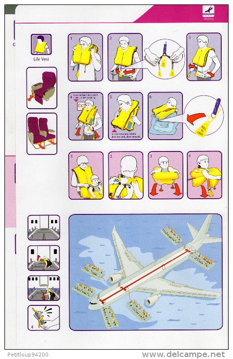 CONSIGNES DE SECURITE / SAFETY CARD *AIRBUS A330-300  Thai - Veiligheidskaarten