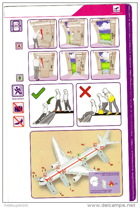 CONSIGNES DE SECURITE / SAFETY CARD *AIRBUS A330-300  Thai - Veiligheidskaarten