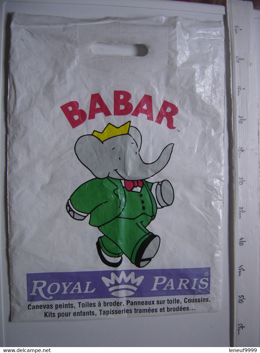 Sac En Plastique BABAR Royal Paris Canevas Toile A Broder Coussins Tapisseries - Objets Publicitaires