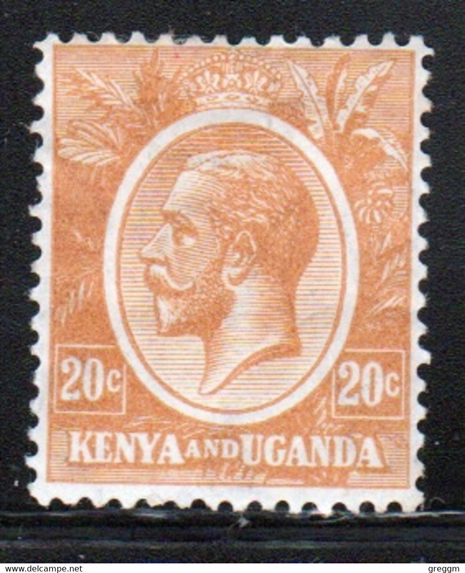 Kenya And Uganda 1922 King George V 20c In Fine Used Condition. - Kenya & Ouganda