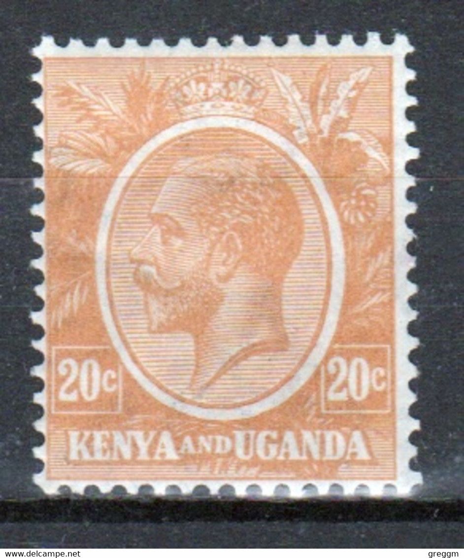 Kenya And Uganda 1922 King George V 20c In Fine Used Condition. - Kenya & Oeganda