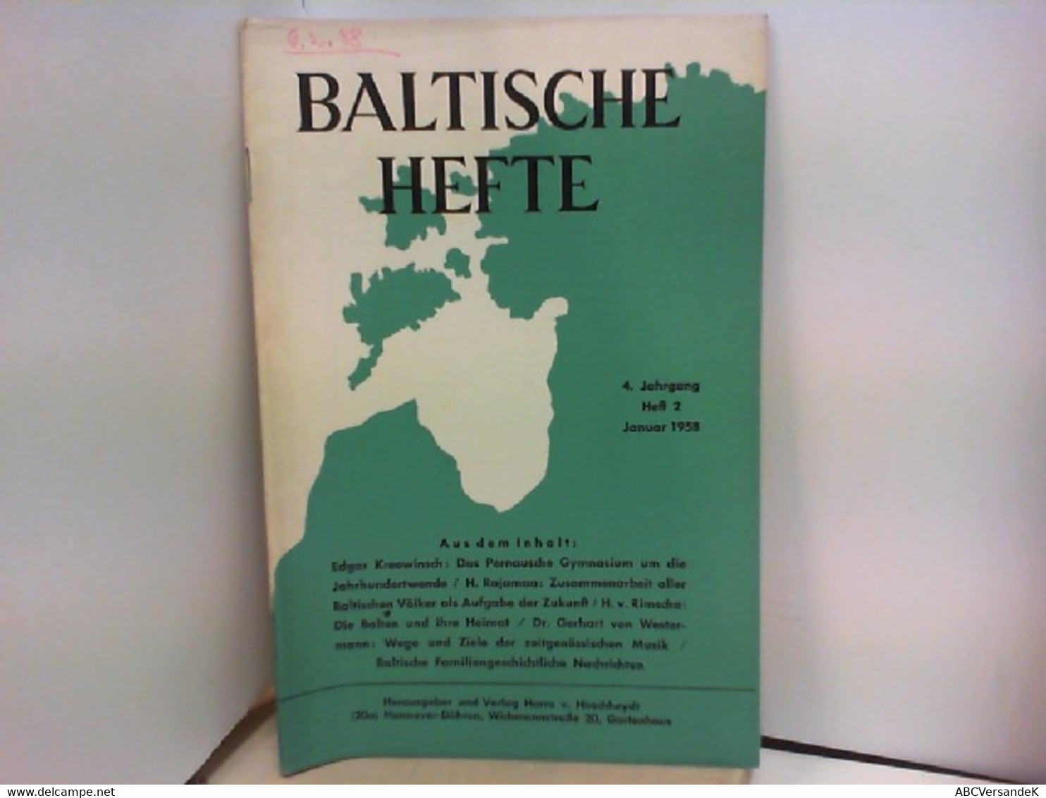 Baltische Hefte - 4. Jahrgang / Heft 2 - Altri & Non Classificati