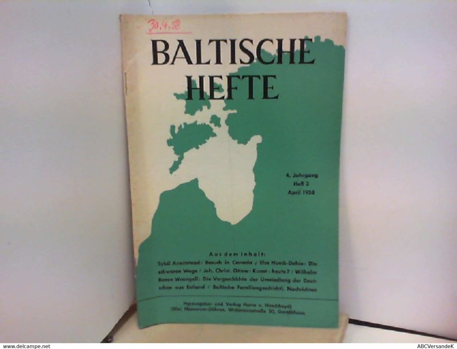 Baltische Hefte - 4. Jahrgang / Heft 3 - Otros & Sin Clasificación