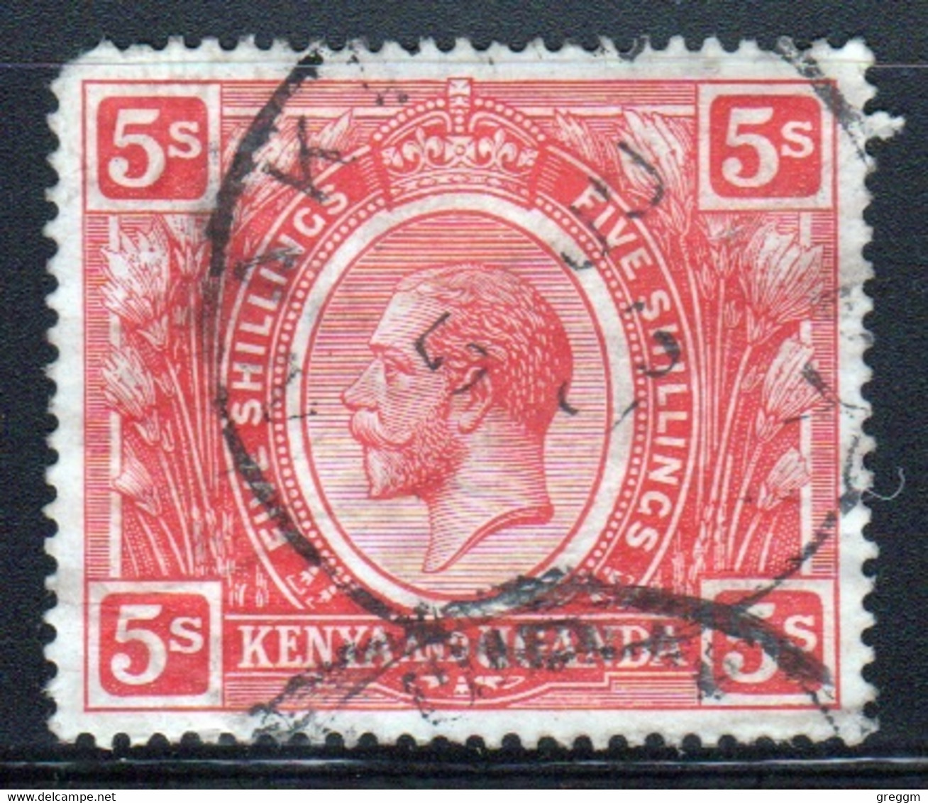 Kenya And Uganda 1922 King George V Five Shilling In Fine Used Condition. - Kenya & Oeganda