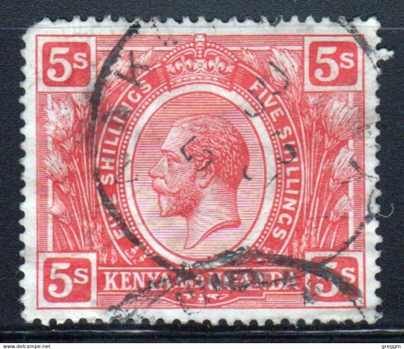 Kenya And Uganda 1922 King George V Five Shilling In Fine Used Condition. - Kenya & Uganda