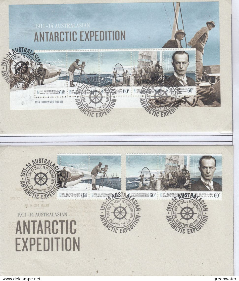 AAT 2014 Australian Antarctic Expedition 5v + M/s FDC (AAT1 15A) - FDC