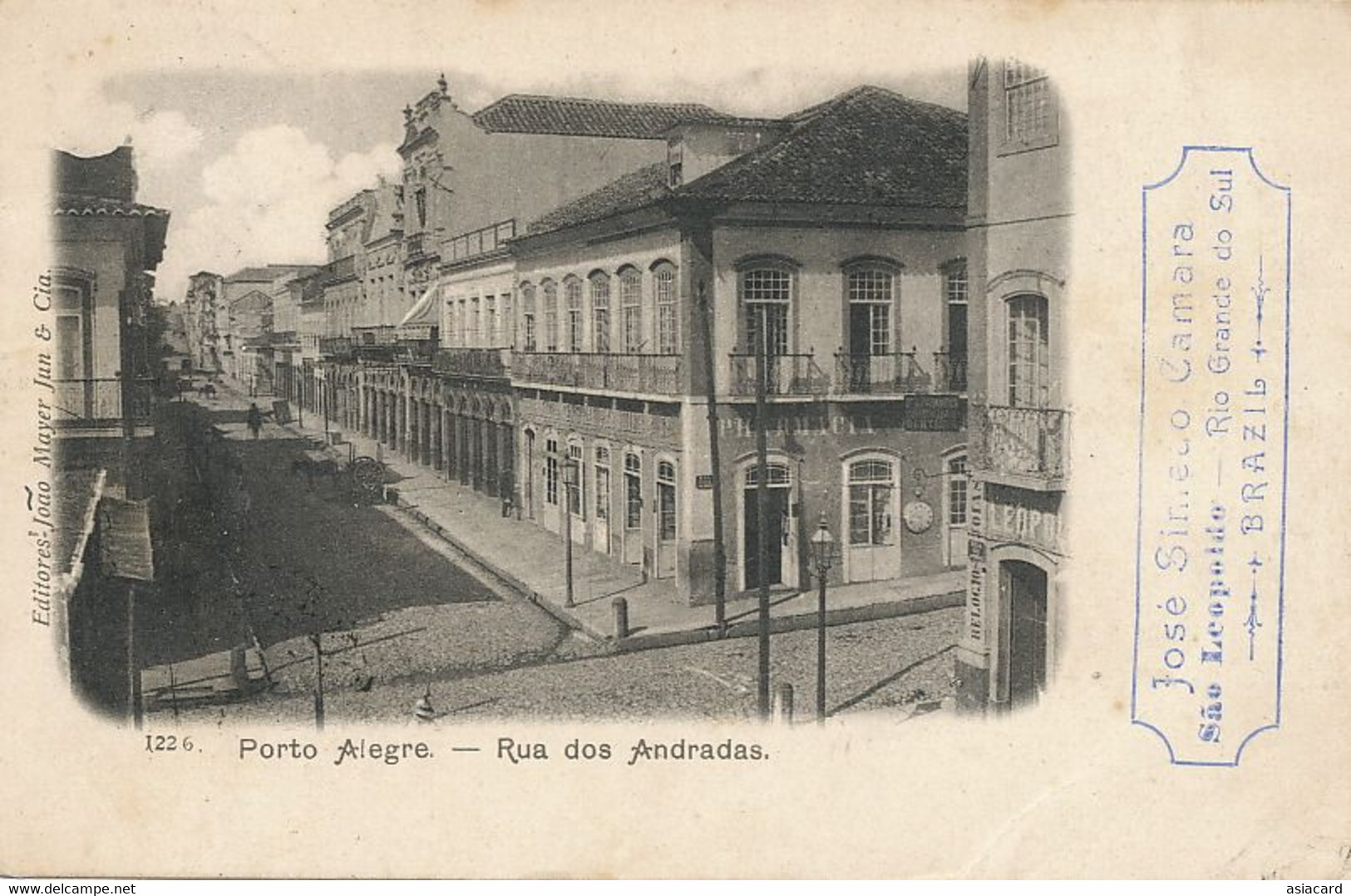 Porto Alegre Rua Dos Andradas  Joao Mayer  Used 1901 To Malines Belgium - Porto Alegre