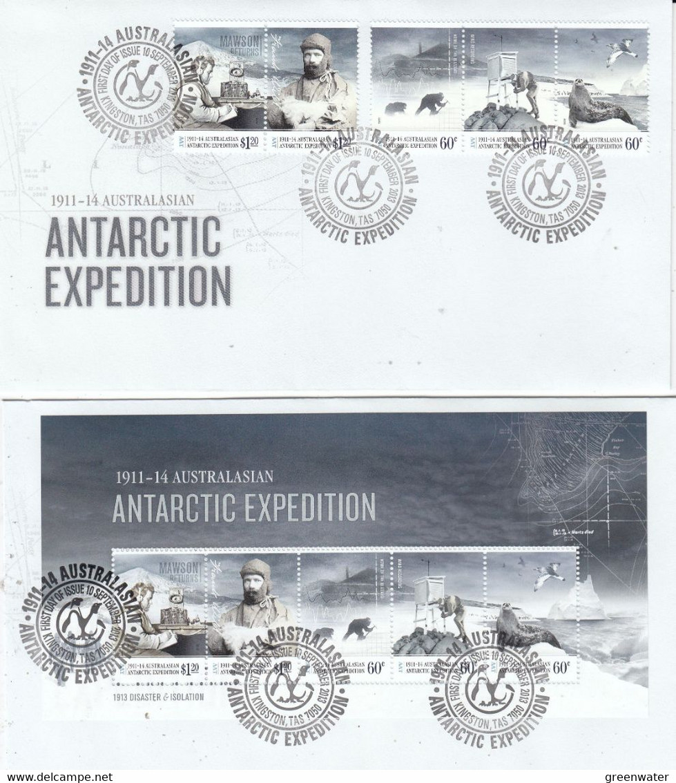 AAT 2013 Australian Antarctic Expedition 5v + M/s FDC (AAT1 159) - FDC