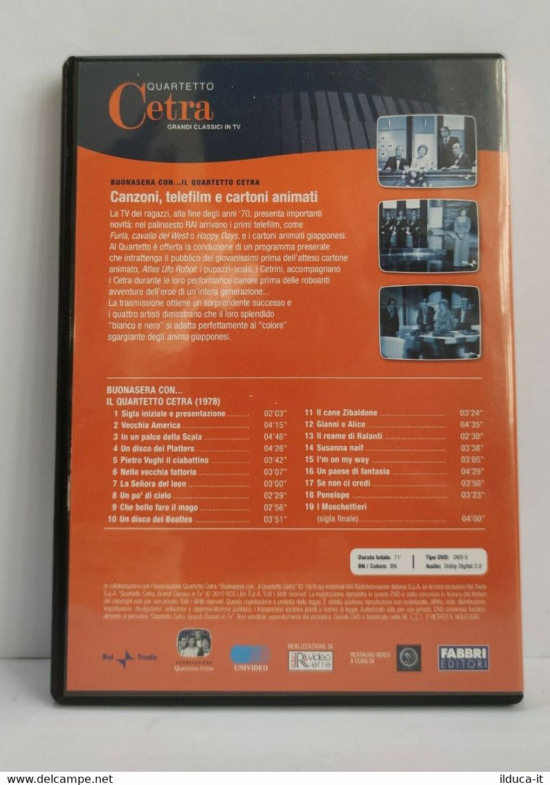 01733 DVD - QUARTETTO CETRA Grandi Classici TV: Canzoni Telefilm Cartoni Animati - Concert Et Musique