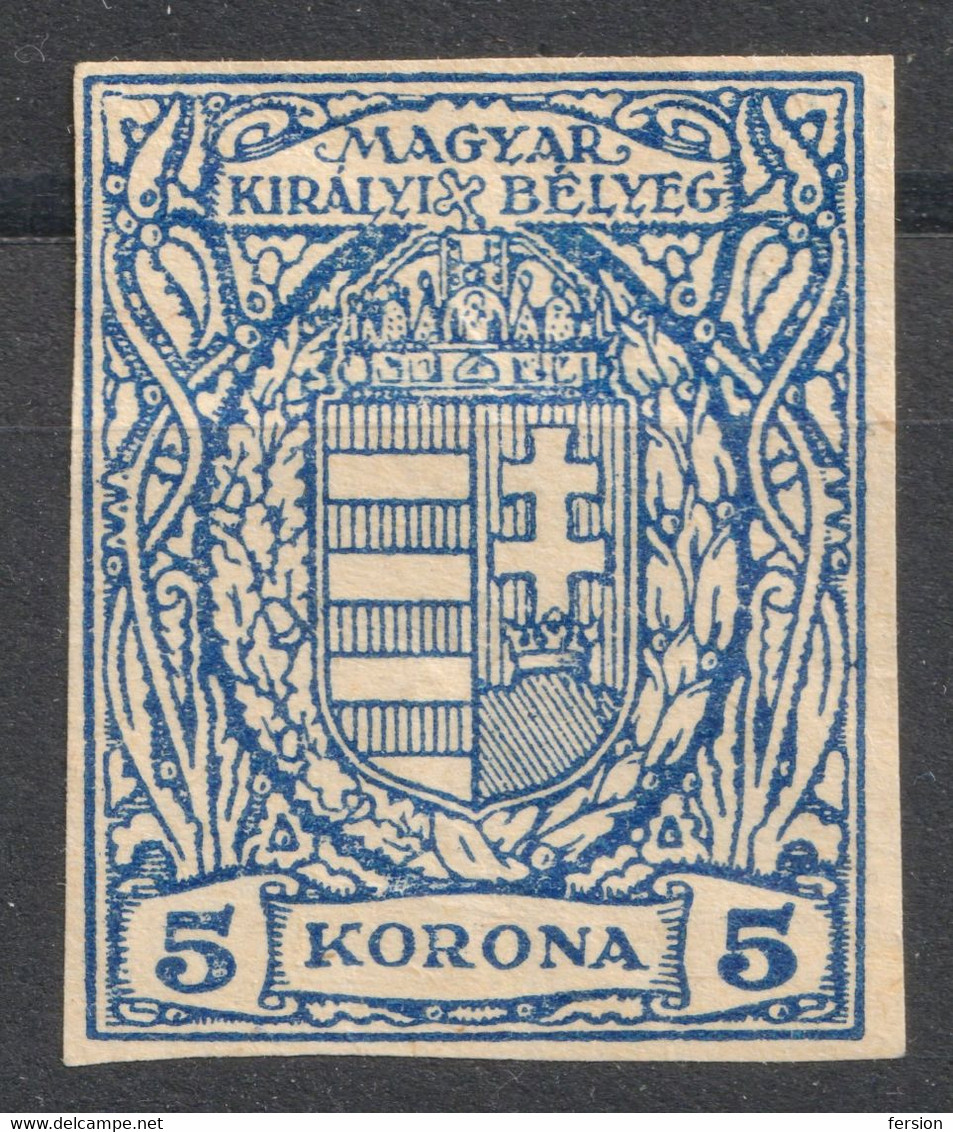 1921 Hungary - REVENUE TAX Stamp - Animal Passport CUT  - 5 K - Fiscaux