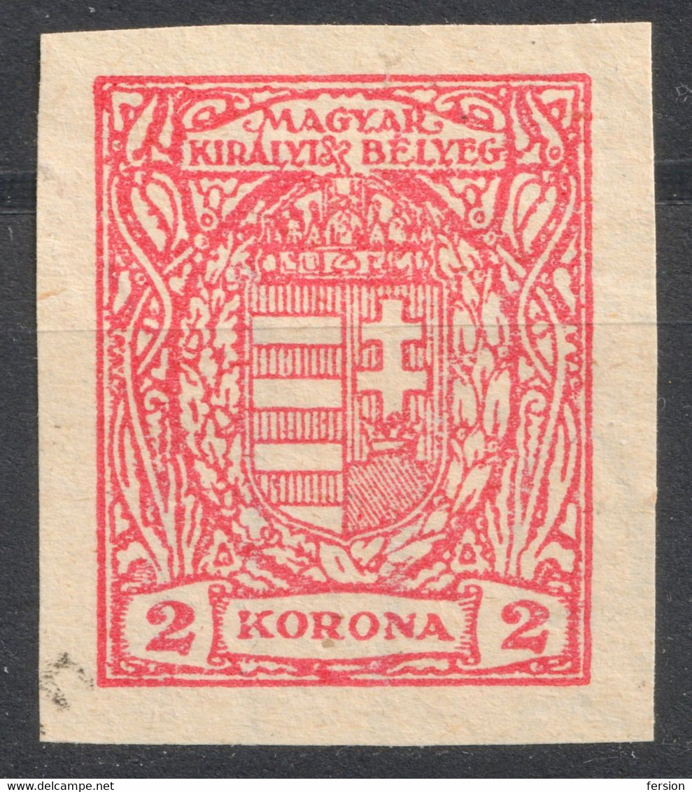 1921 Hungary - REVENUE TAX Stamp - Animal Passport CUT  - 2 K - Steuermarken