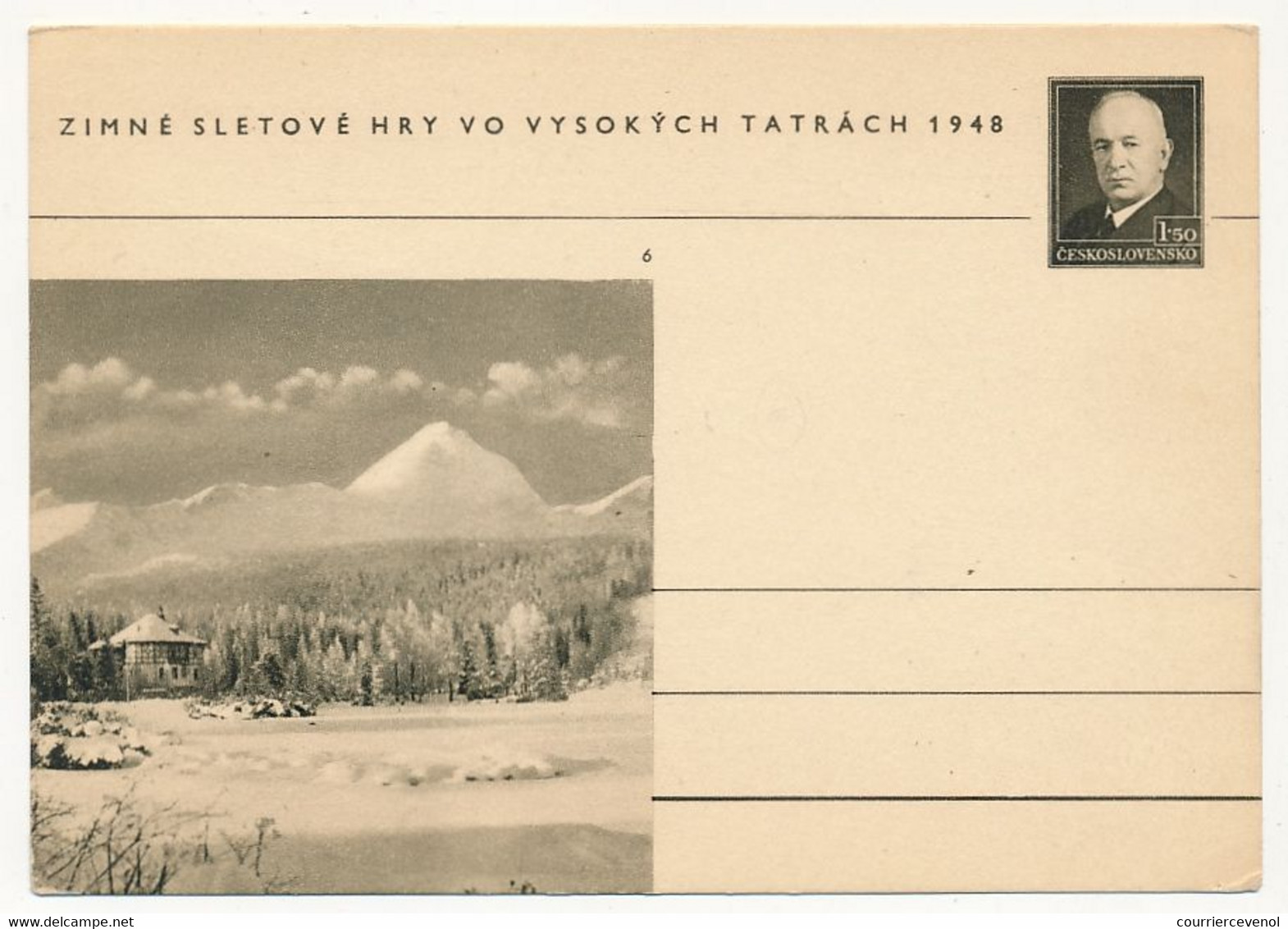 TCHECOSLOVAQUIE - Carte Postale (entier Postal) - Tatrach 1948 - Cartes Postales