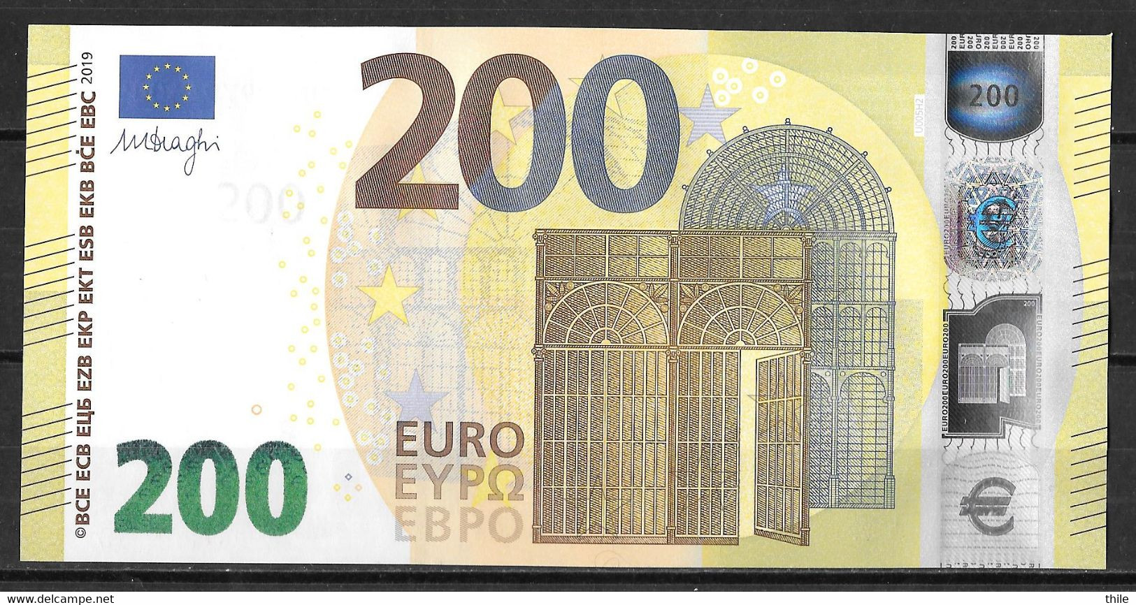 FRANCE - 200 € - UB - U005 H2 - UNC - Draghi - 200 Euro