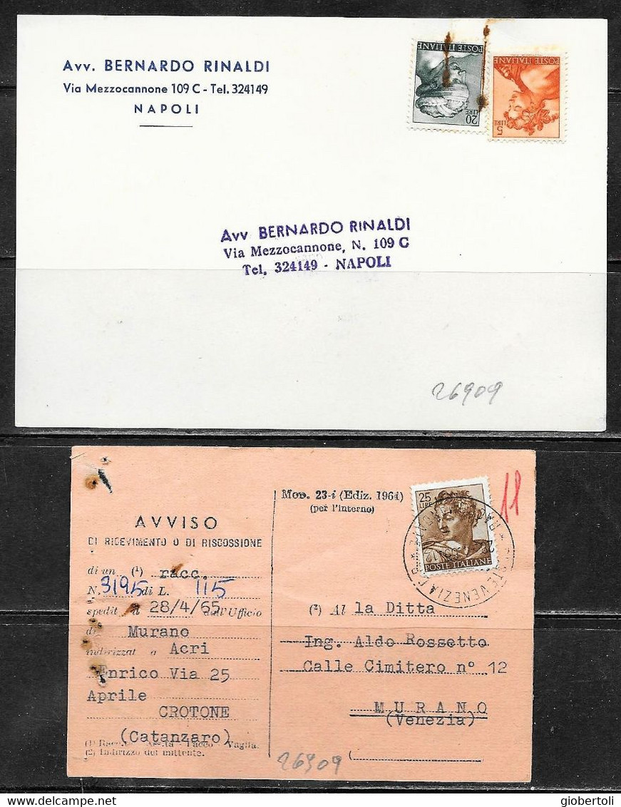 Italia/Italy/Italie: Lotto Di 6 Documenti Postali, Lot Of 6 Postal Documents. Loto Di 6 Documents Postaux - Lotti E Collezioni