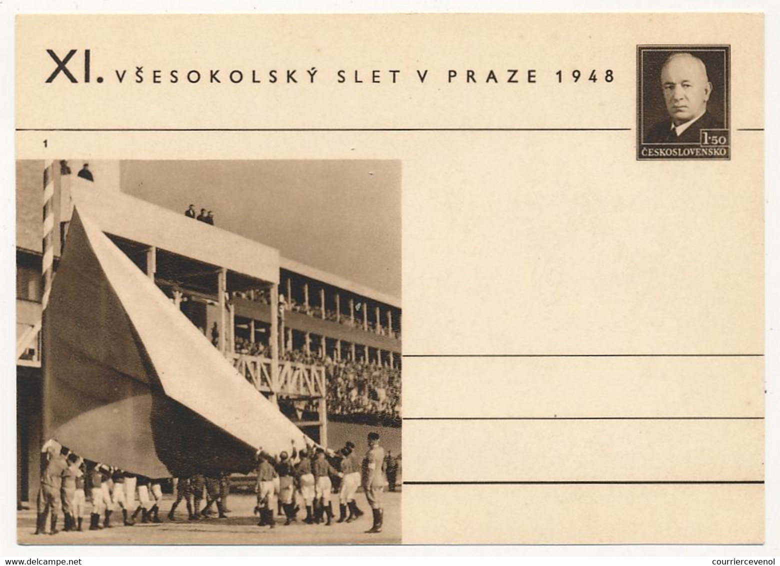 TCHECOSLOVAQUIE - Carte Postale (entier Postal) - PRAZE 1948 - Cartoline Postali