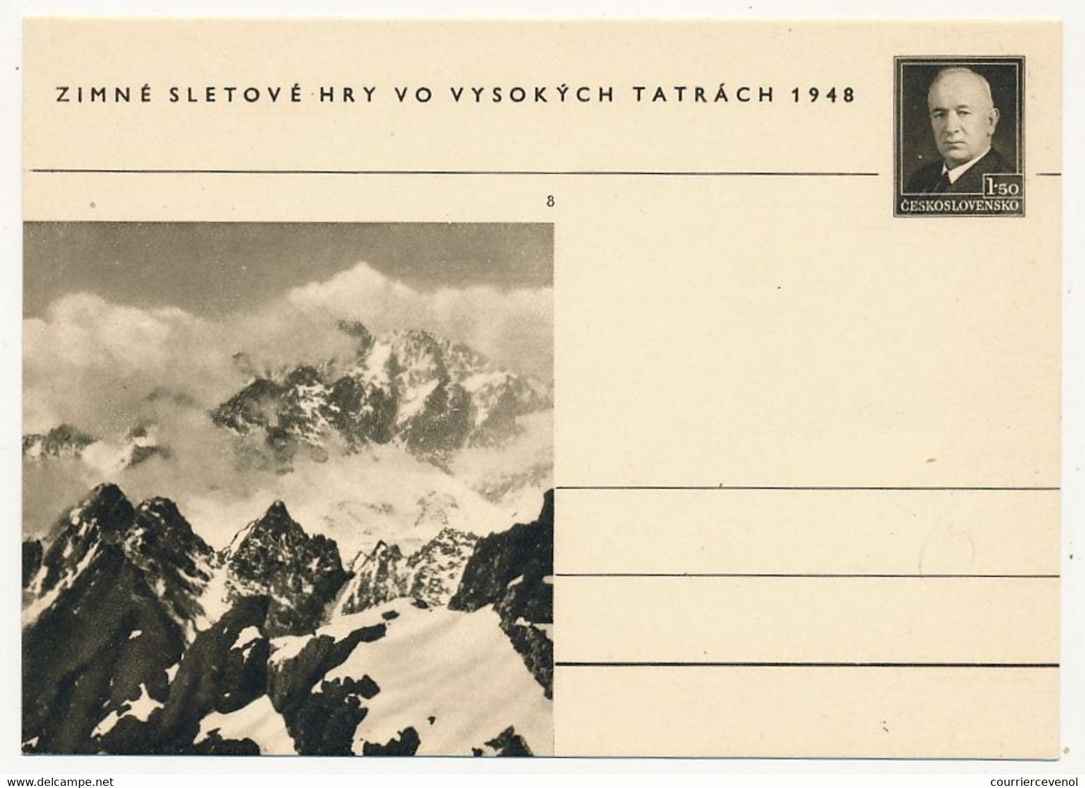 TCHECOSLOVAQUIE - Carte Postale (entier Postal) - TATRACH 1948 - Postales