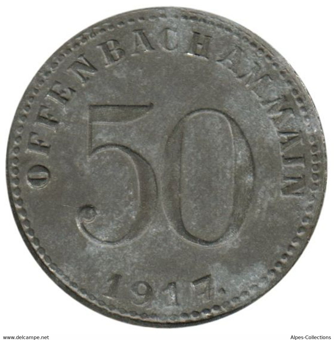 ALLEMAGNE - OFFENBACH - 50.1 - Monnaie De Nécessité - 50 Pfennig 1917 - Notgeld