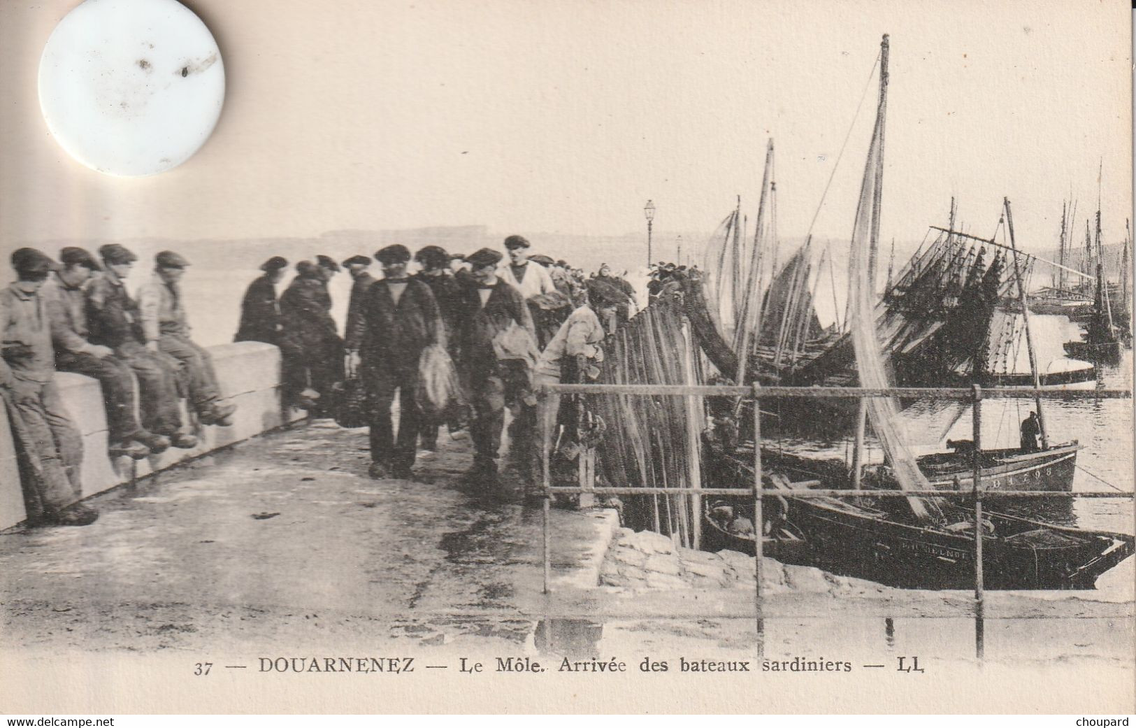 29 - Carte Postale Ancienne De  DOUARNENEZ  Le Mole    Arrivée Des Bateaux Sardiniers - Douarnenez