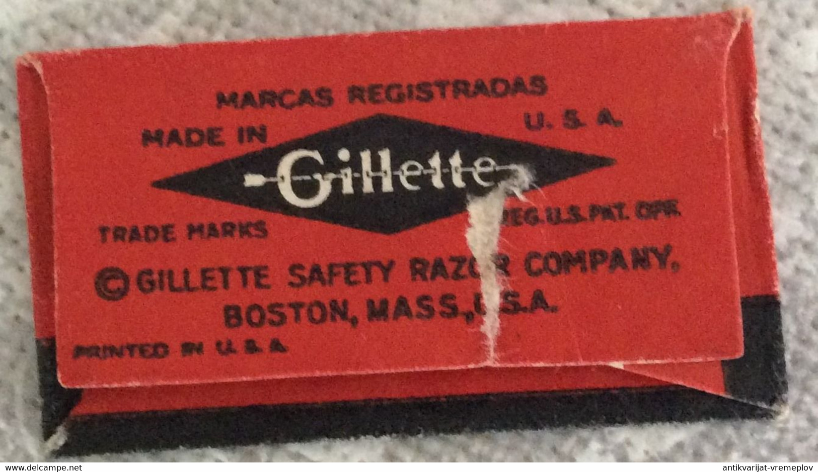 VINTAGE RAZOR BLADES ZILETI VEICOLI FAHRZEUGE THIN GILLETTE BLADE MADE IN U.S.A. - Rasierklingen