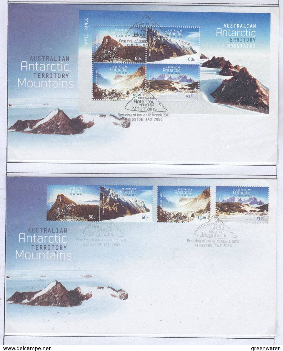 AAT 2013 Antarctic Mountains 4v + M/s  2 FDC (AAT1 160A) - FDC