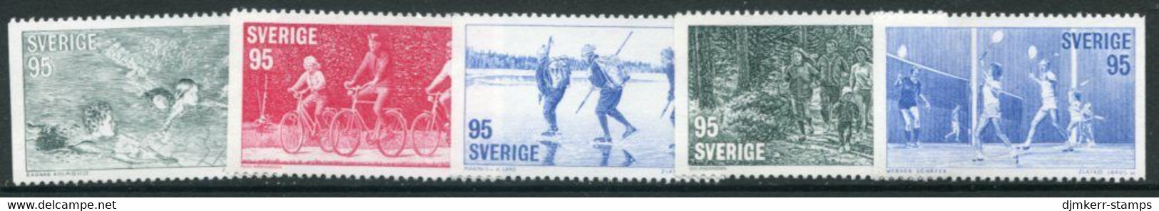 SWEDEN 1977 Fitness Sports  MNH / **.  Michel 976-80 - Unused Stamps